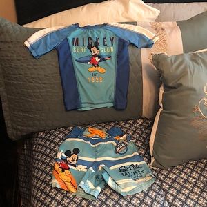 Disney Mickey Mouse Rash guard and swim trunk set